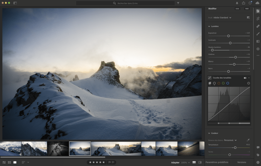 Interface Lightroom