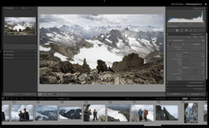 Aperçu de l'interface du logiciel de retouche photo Lightroom Classic