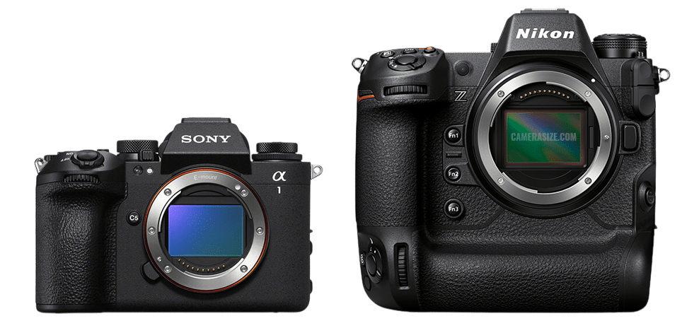 Comparaison des appareils photo Sony A1 II et Nikon Z9. Deux appareils photo professionnels côte à côte.