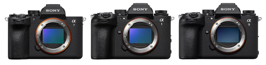 Sony A7 V, Sony A1 II et Sony A9 III : Comparaison des appareils photo hybrides plein format Sony Alpha.