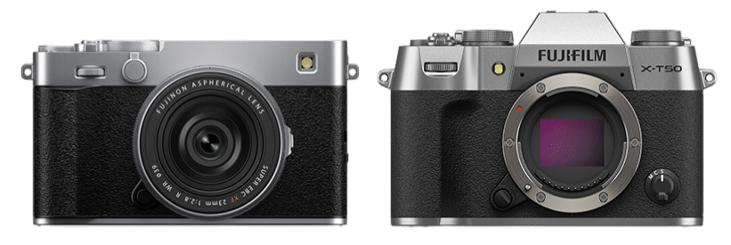 Fujifilm X-E5 et Fujifilm X-T50: Comparaison des appareils photo numériques hybrides argentiques. Performance et design.