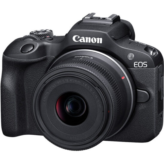 Canon EOS R100 avec objectif RF-S 18-45mm, hybride APS-C à moins de 500 euros