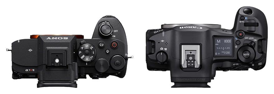 Sony A7R VI et Canon EOS R5 Mark II côte à côte (comparaison de taille)