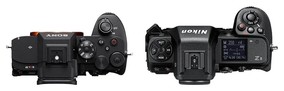 Sony A7R VI et Nikon Z8 côte à côte (comparaison de taille)